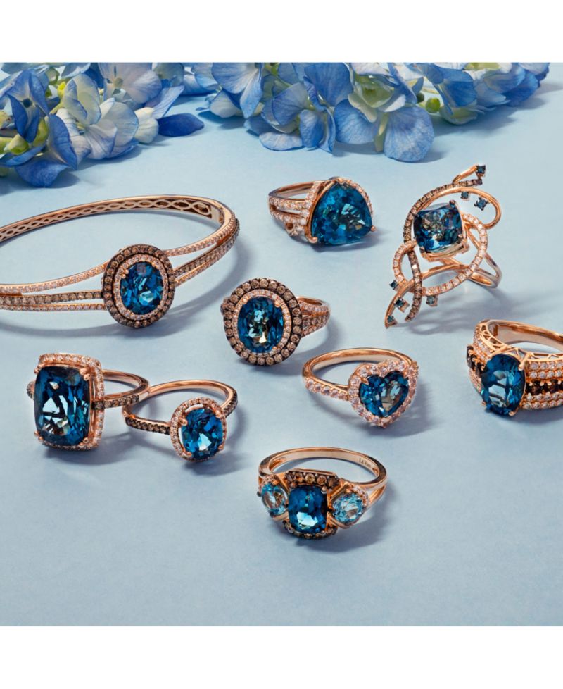 Amethyst (1-3/8 ct. t.w.) & Diamond (1/4 ct. t.w) Ring in 14k Rose Gold (Also in Citrine, Deep Sea Blue Topaz, Green Quartz, Peridot, Opal & Sky Blue Topaz)
