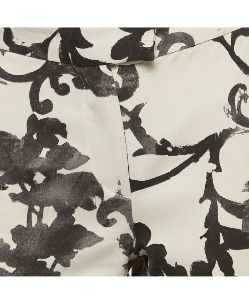 Women's Floral Print Crepe Trousers