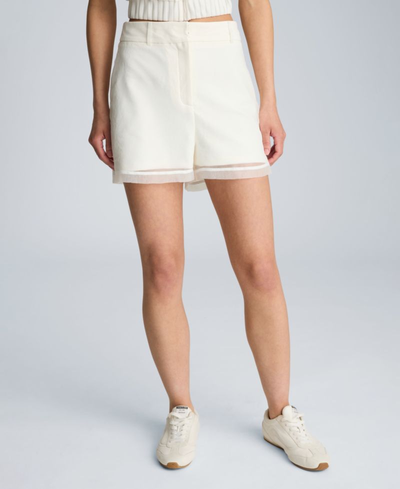 Women's High-Rise Sheer Wide-Leg Shorts