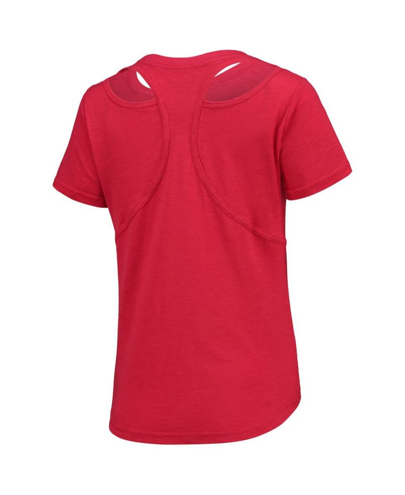 Women's Red Lehigh Valley IronPigs Cut It Out T-shirt