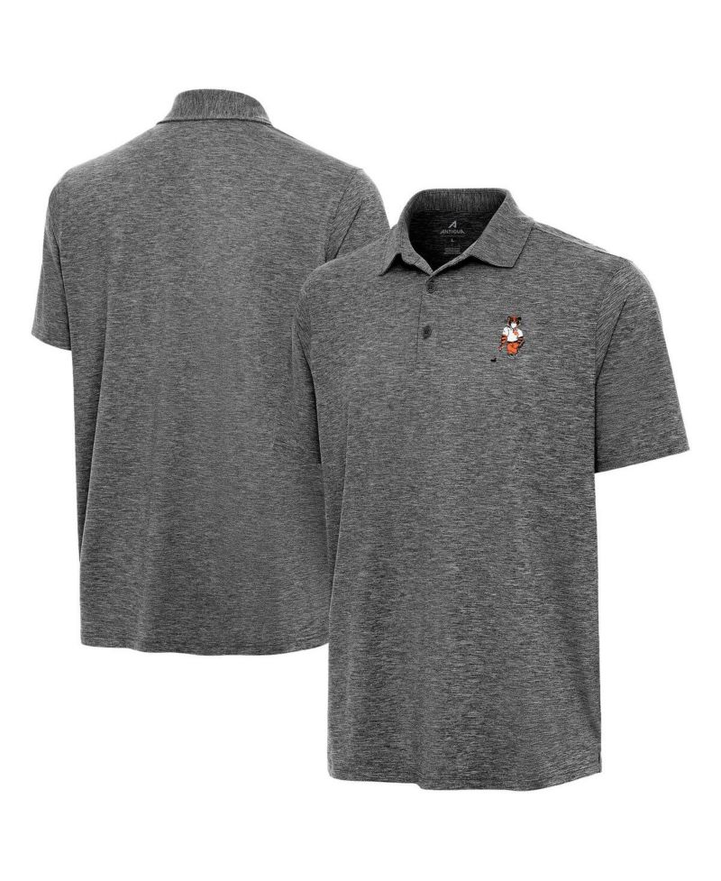 Men's Heather Black Clemson Tigers Golfer Par 3 Polo Shirt