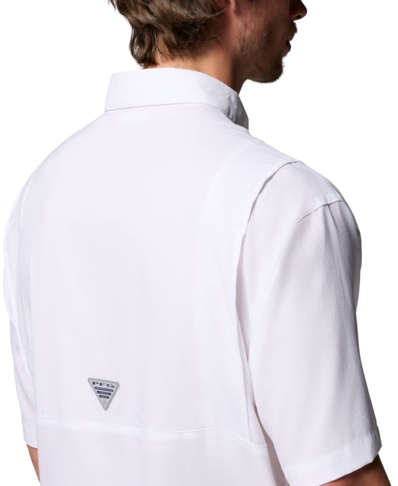 Men's White Georgia Bulldogs Tamiami Omni-Shade Button-Down Shirt