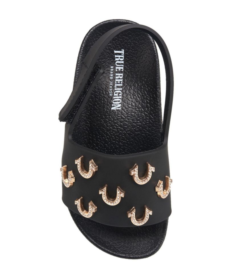 Big Girls 5-10 Kash Bling Horseshoe Logo Slide
