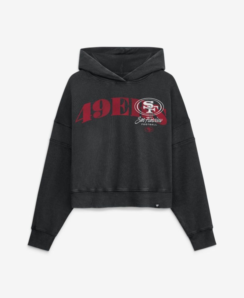 Women's San Francisco 49ers Counter Run Oversized-Fit Graphic Pullover Hoodie