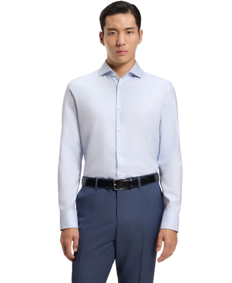 Men's Cotton Twill Slim-Fit Dress Shirt