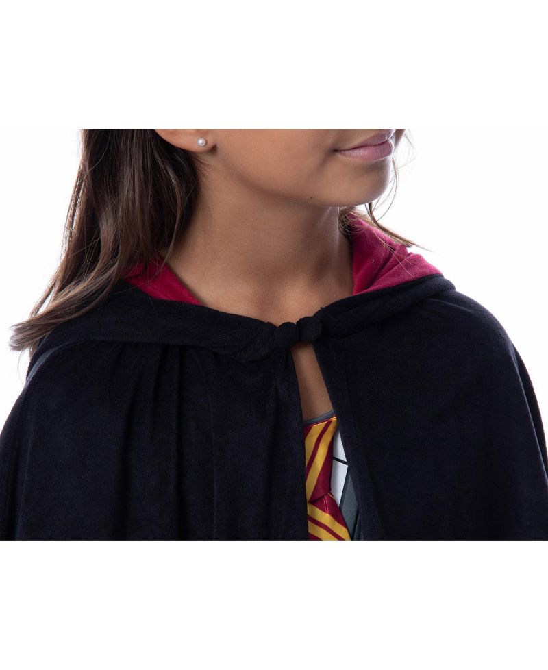 Girls' Gryffindor House Uniform Sleeveless Nightgown Kids Pajama With Cape