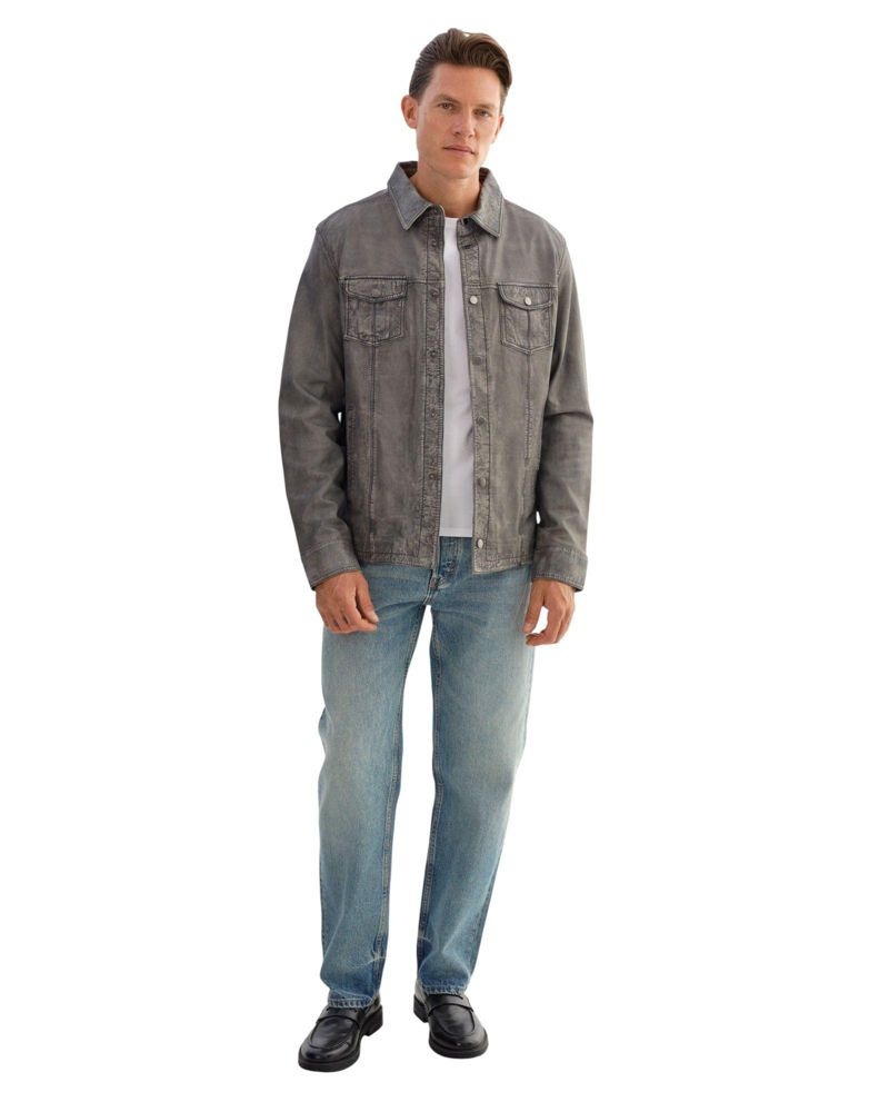 Men's Gavi Denim Leather Shirt Jacket