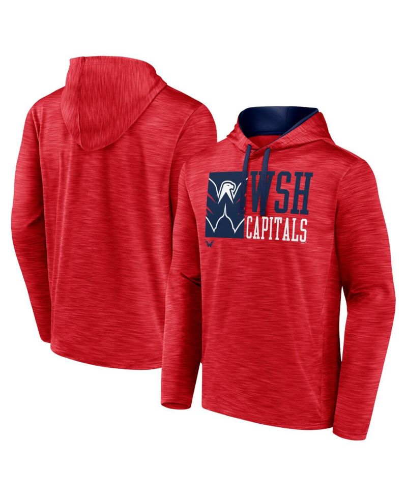 Men's Red Washington Capitals Never Quit Pullover Hoodie
