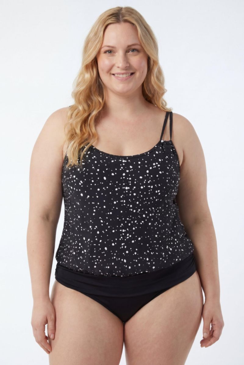 Women's Loop Strap Blouson Tankini Top
