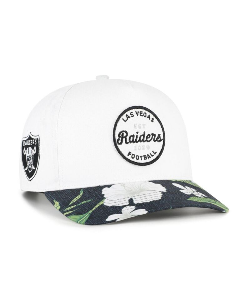 Men's White/Black Las Vegas Raiders Beach Side Hitch Adjustable Hat