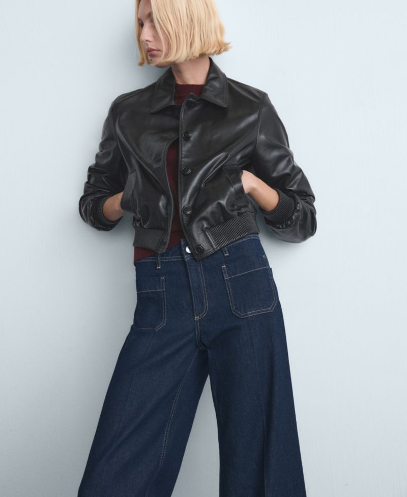 Women's Pockets Wide-Leg Jeans
