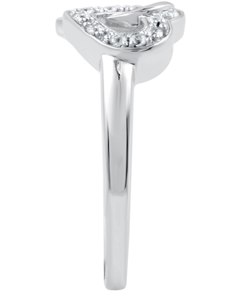 Diamond Double Heart Ring in Sterling Silver (1/10 ct. t.w.)