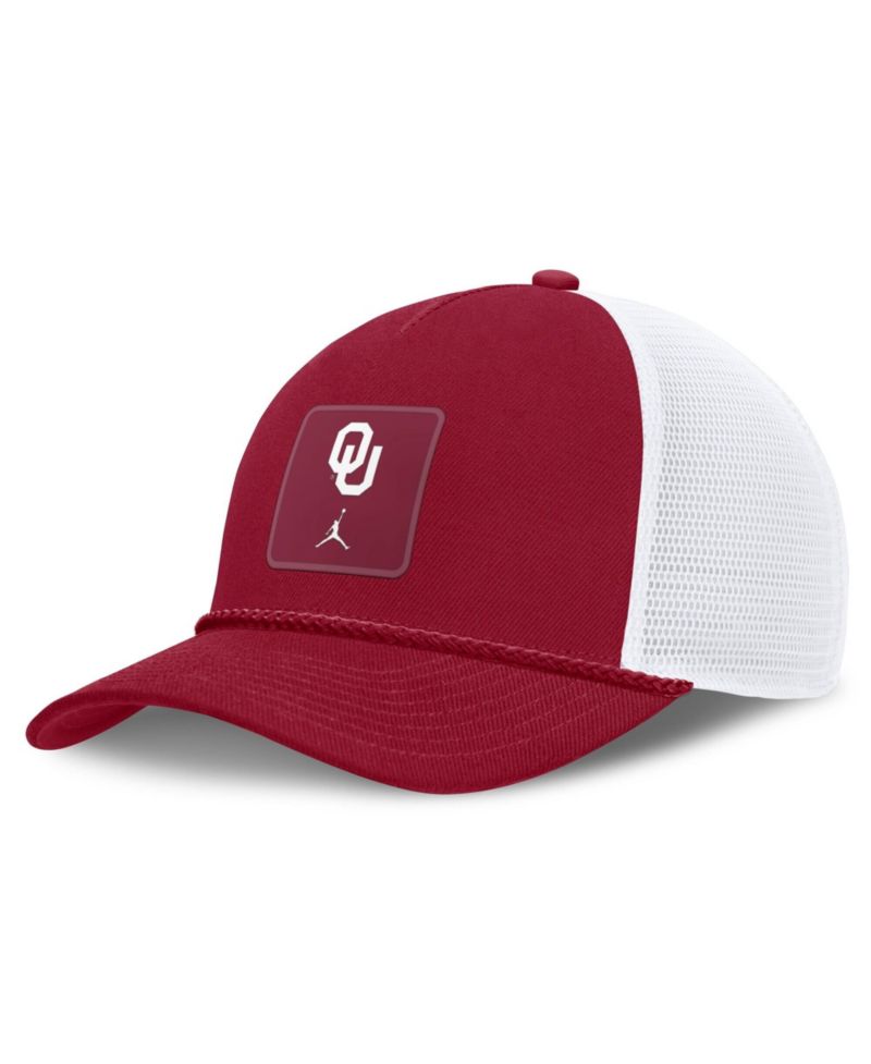 Men's and Women's Crimson Oklahoma Sooners 2026 On-Field Gameday Rope Trucker Adjustable Hat