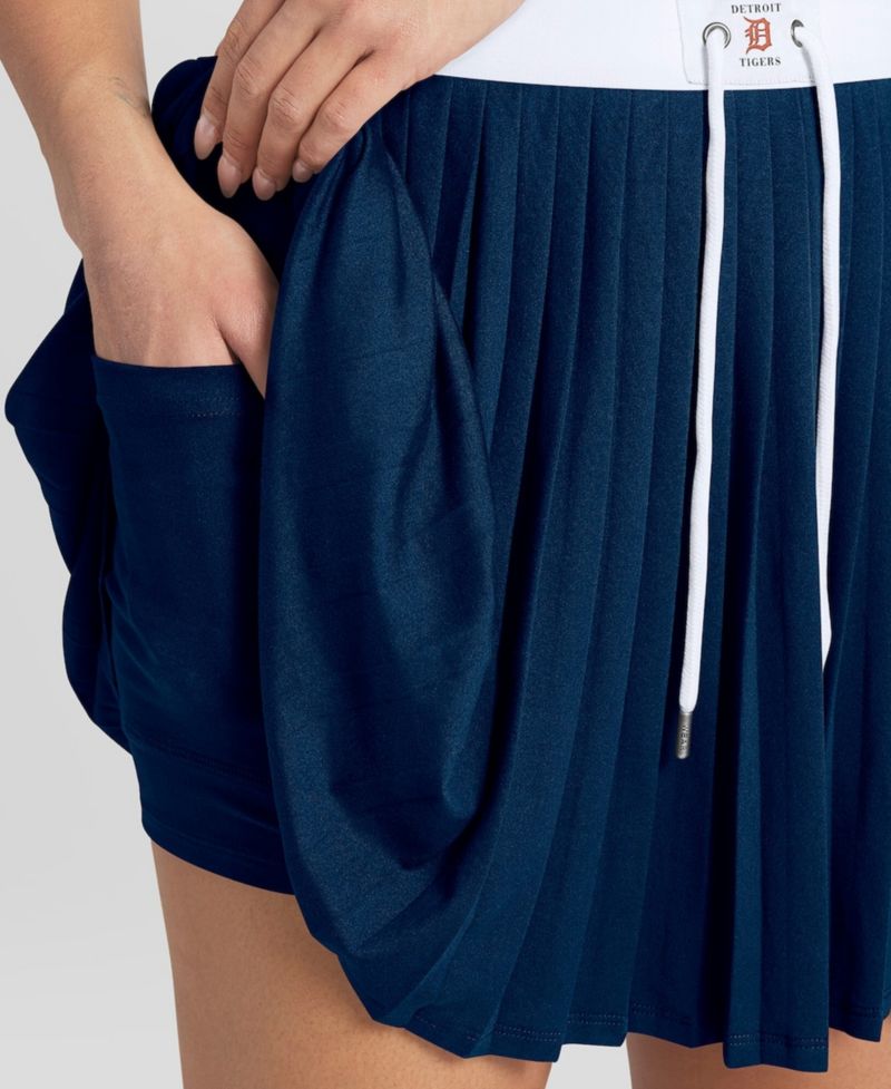 Women's Navy Detroit Tigers Pleated Skort