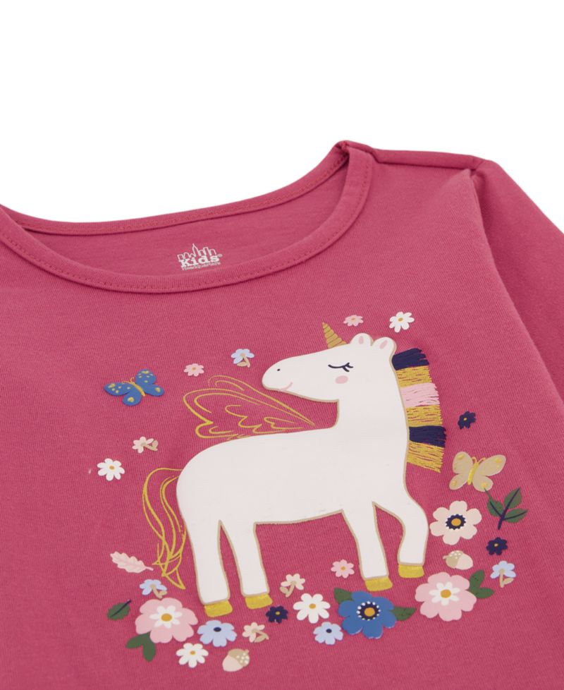Girls' 2T-16 Long Sleeve Sherpa Embroidered Vest, T-Shirt and Leggings, 3-Piece Set