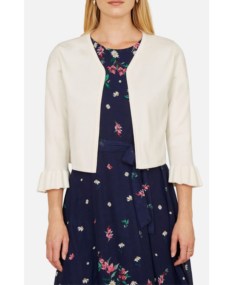Women's Bell Sleeves Cropped Cardigan