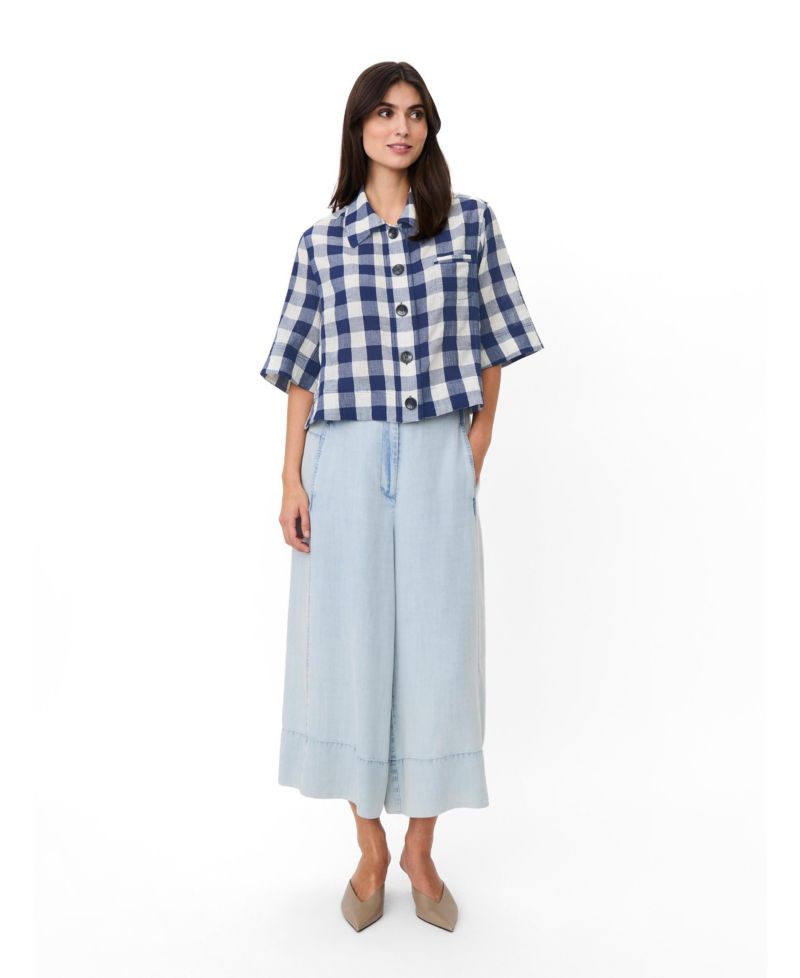 Women's Maisariel Short-Sleeve Gingham Boxy Shirt