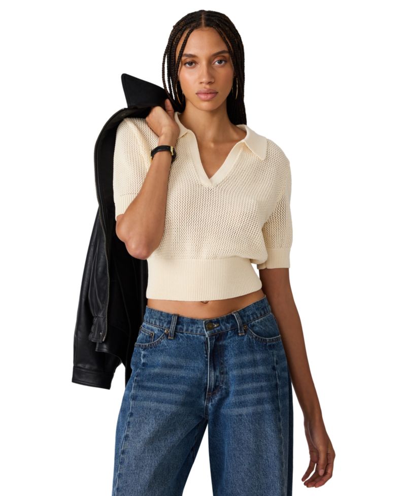 Women's Lark Collared V-Neck Sweater Top