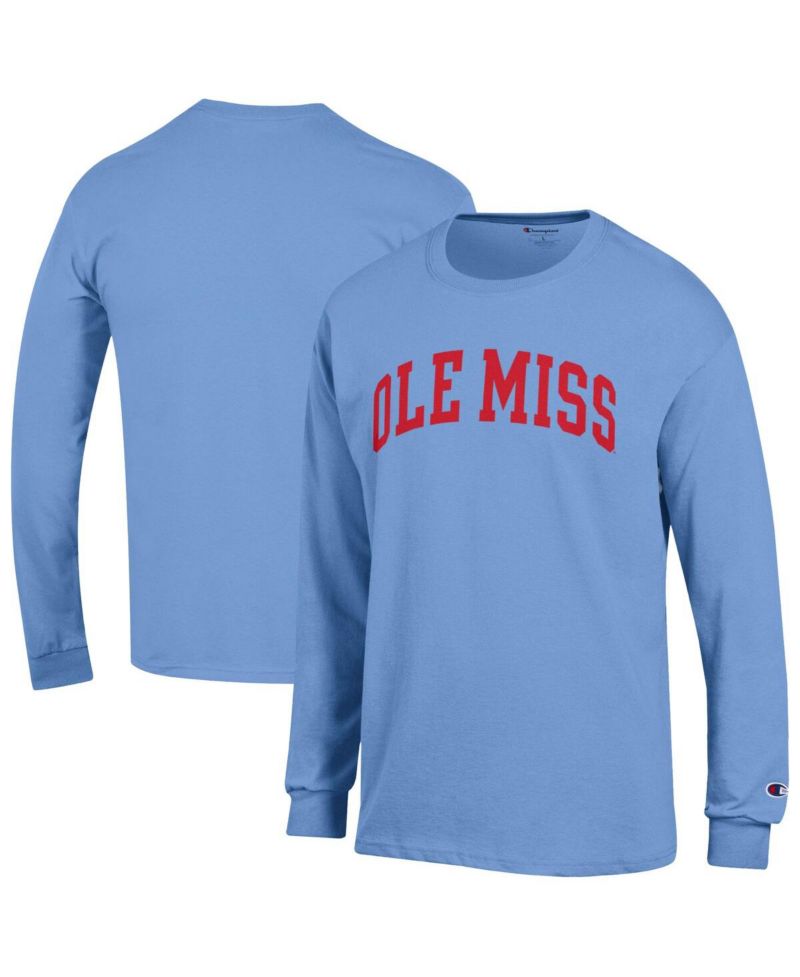 Men's Navy Ole Miss Rebels Basic Arch Long Sleeve T-Shirt