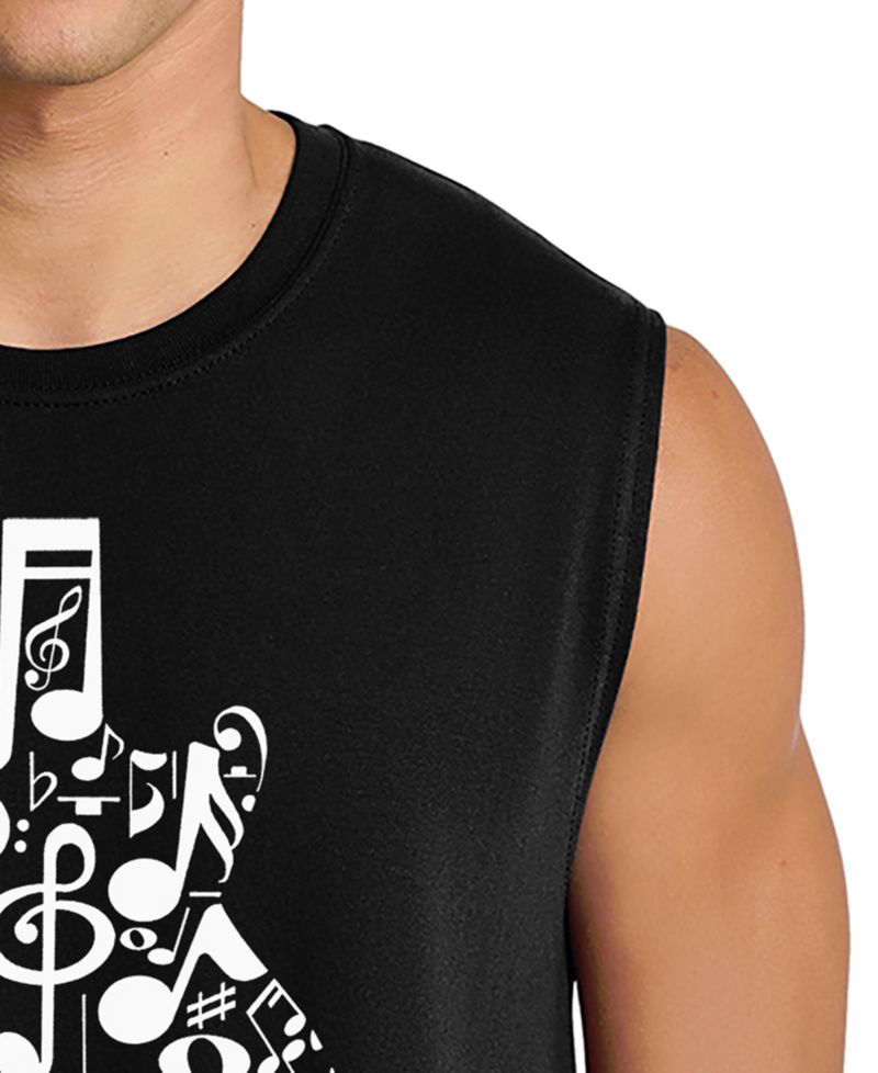 Men's Music Notes Word Art Graphic Tank Top