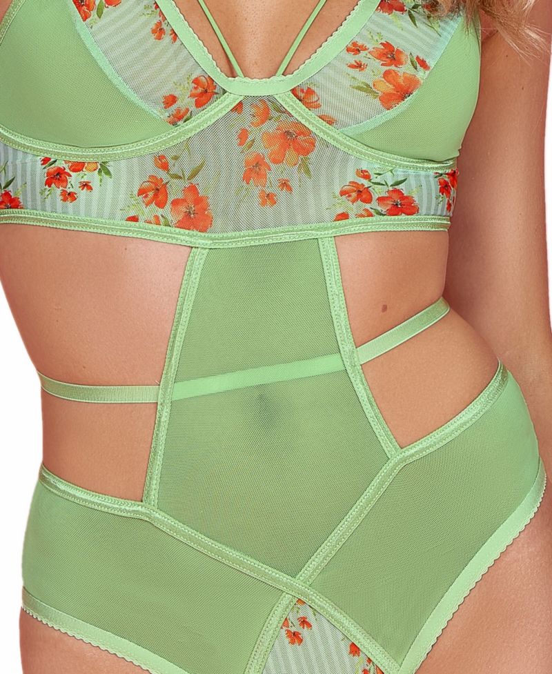 Women's 1-Piece Floral Embroidered Bodysuit Lingerie