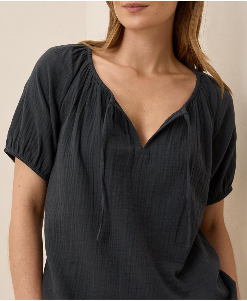 Organic Cotton Coastal Double Gauze Boho Popover
