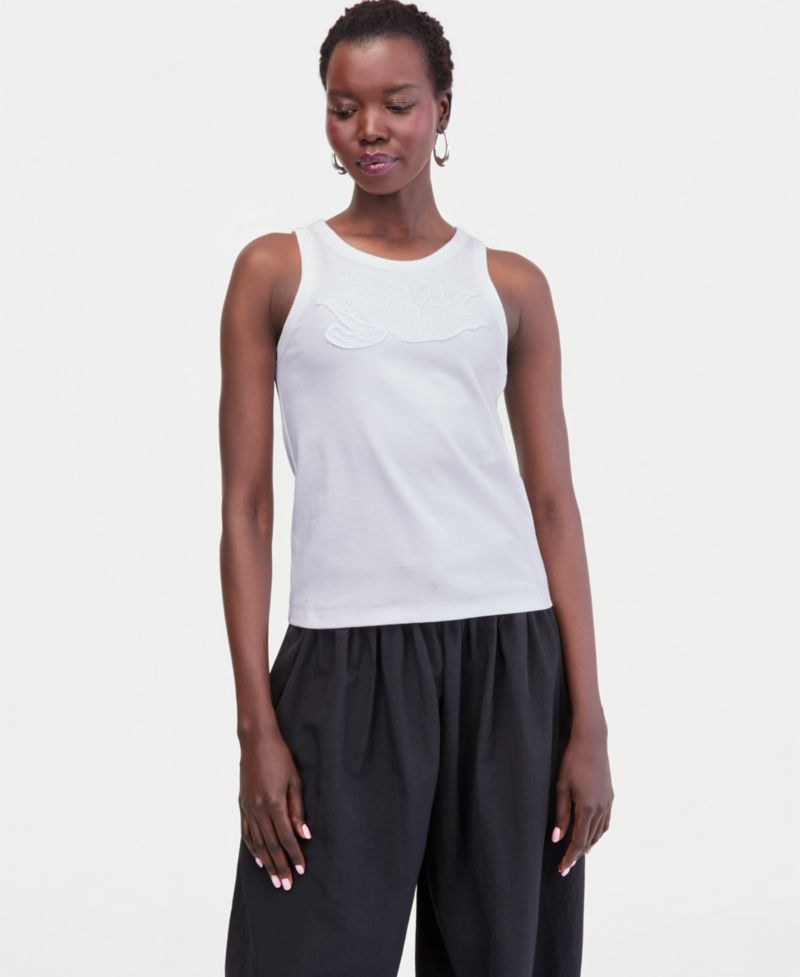 Women's Lace-Trim Ribbed Tank