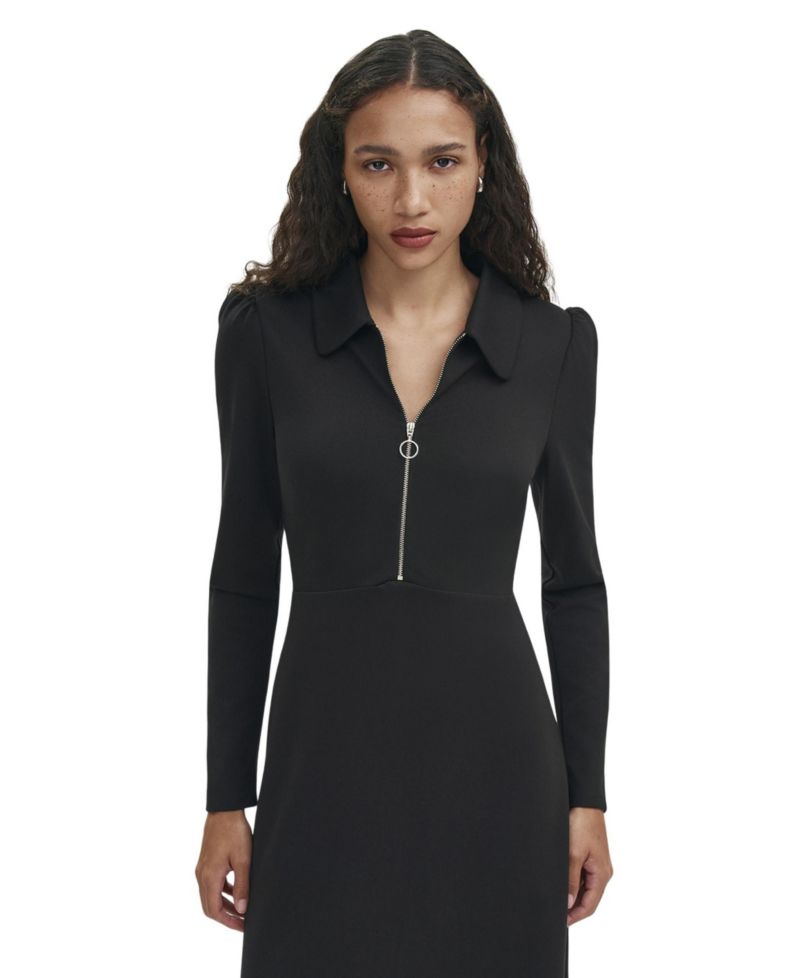 Women's Elvira Long-Sleeve Collared Neck Midi Dress