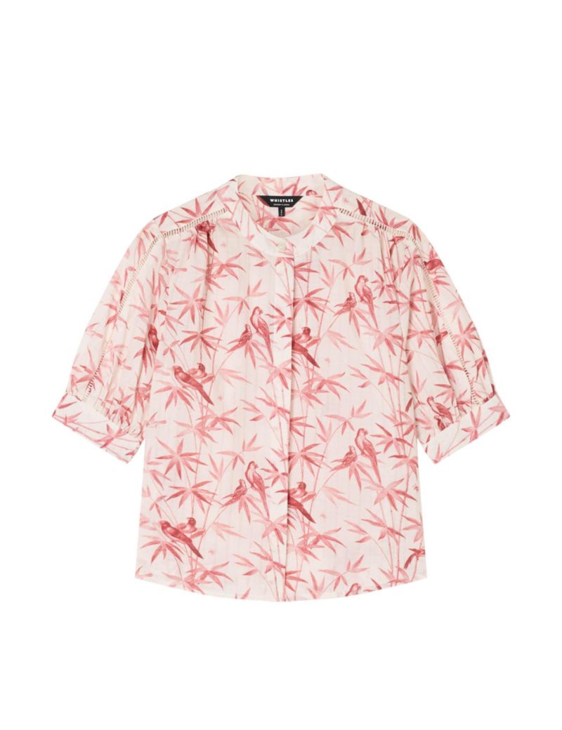 Women's Tropical Bird Textured Shirt