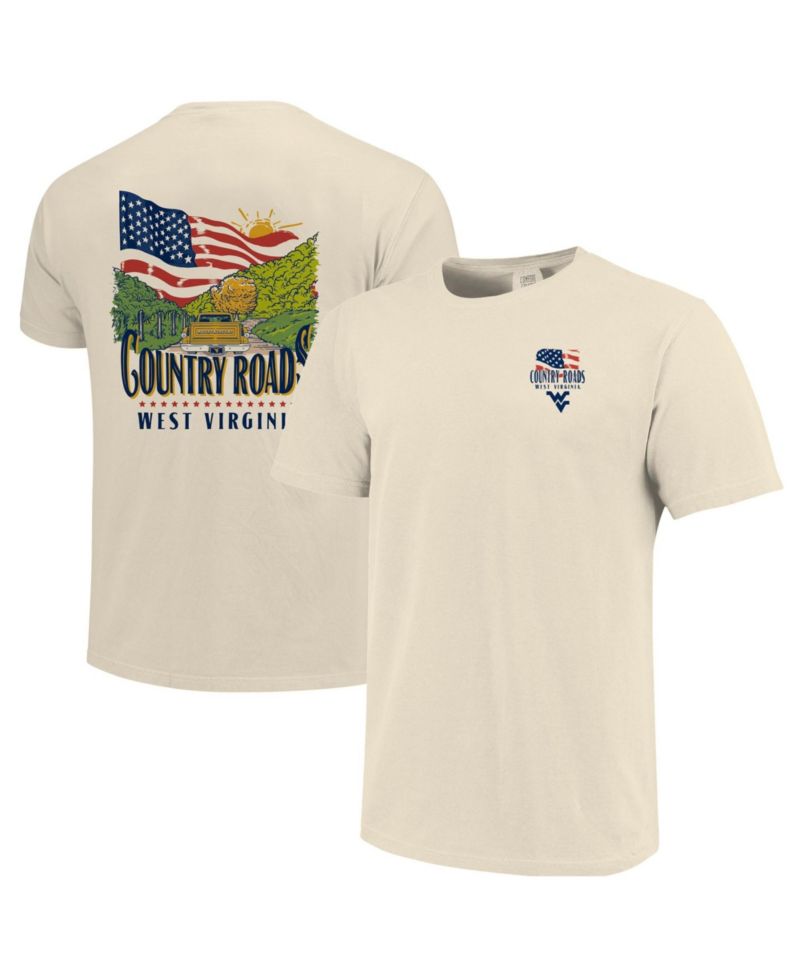 Men's Image One Cream West Virginia Mountaineers Country Roads Americana Comfort Colors T-Shirt