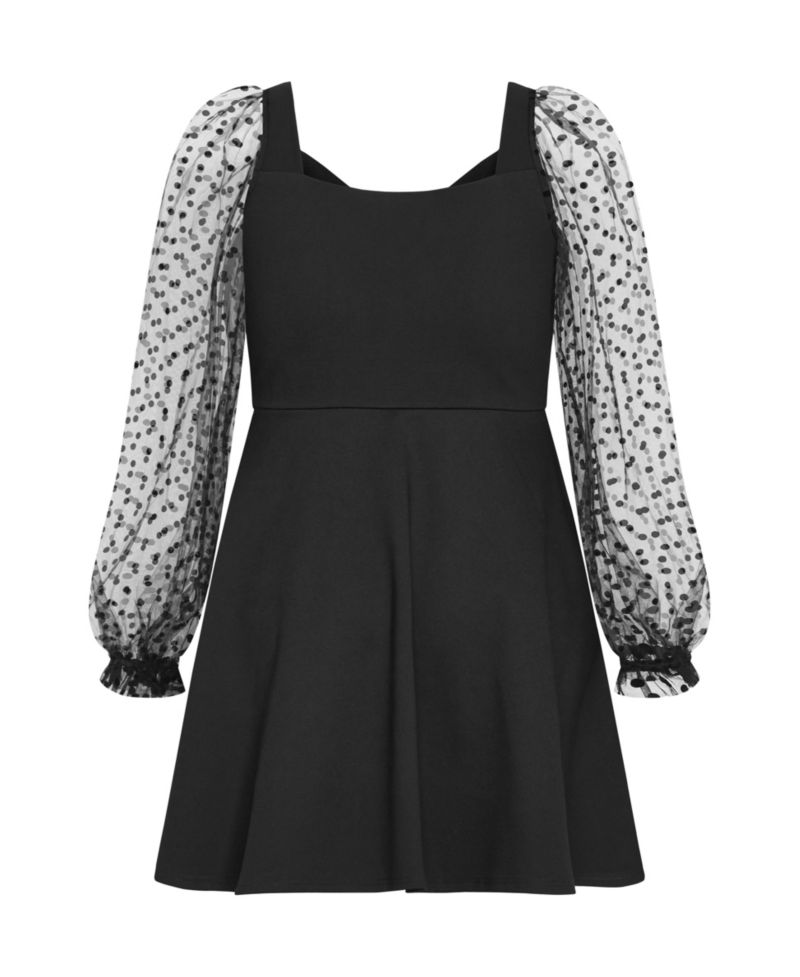 Plus Size Asher Spot Sleeve Skater Dress