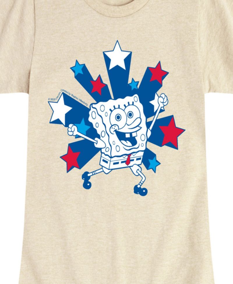Big Girls Sponge Bob Square Pants Americana Stars Graphic T-Shirt