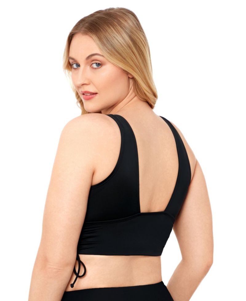 Women's Supportive and Sculpting Cinched Adjustable Midkini Swimsuit Top