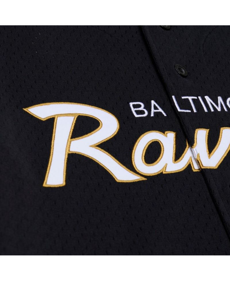 Men's Black Baltimore Ravens Head Coach Mesh Full-Button Fashion Jersey