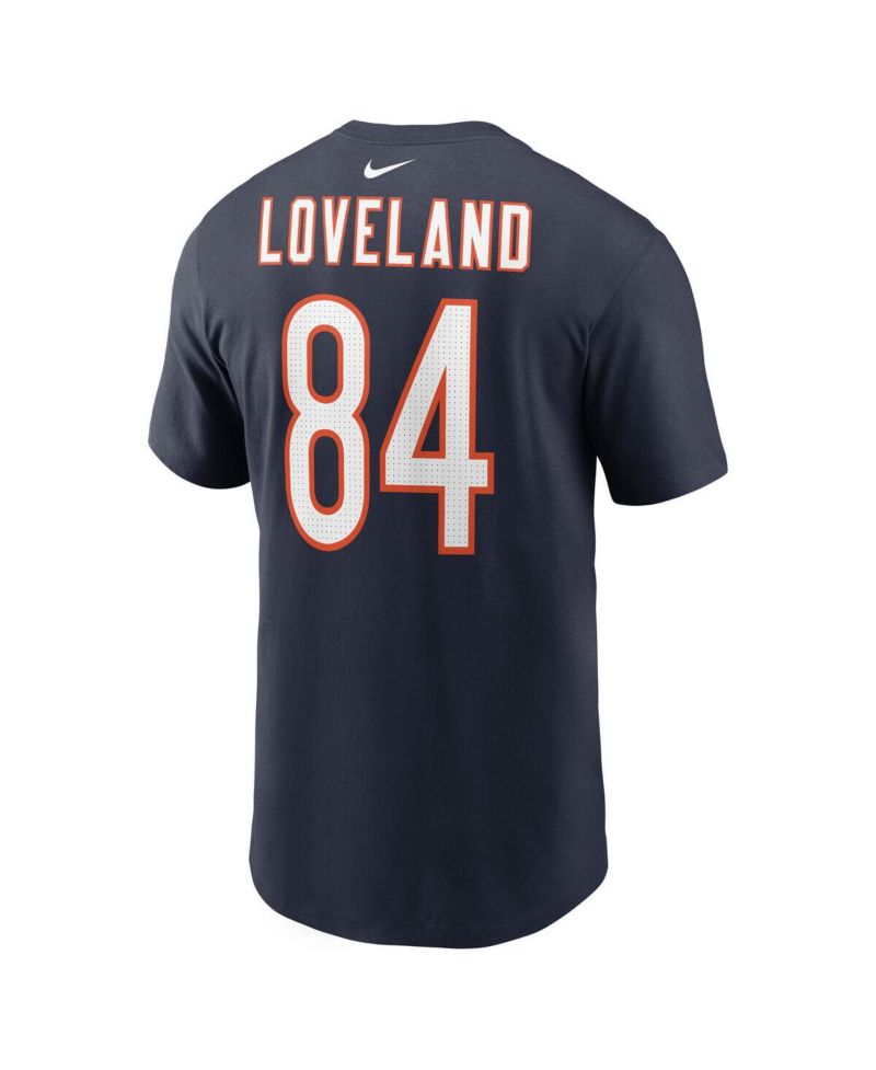 Men's Colston Loveland Navy Chicago Bears Name & Number T-Shirt