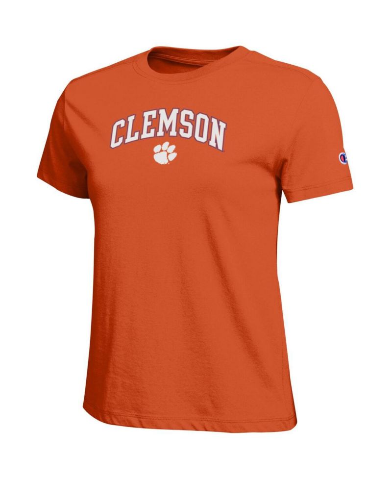 Women's Orange Clemson Tigers Arched Over Logo T-Shirt