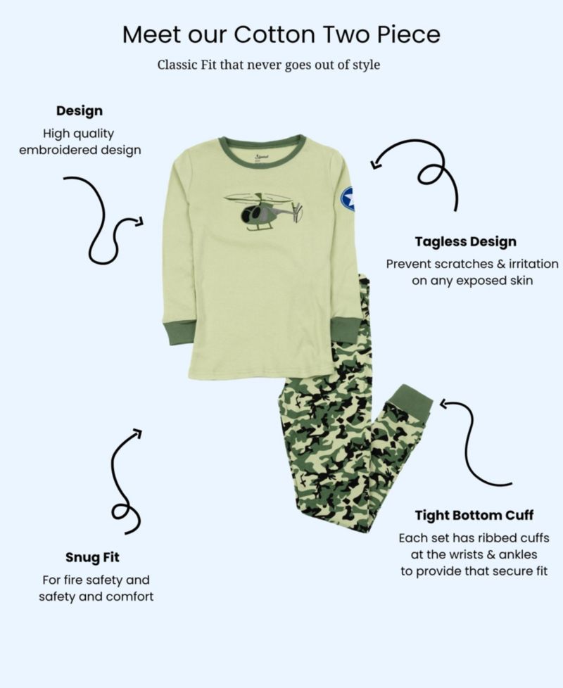 Little Boys Little/Big (6- 14) 2-Piece Cotton Long Sleeve Vehicle and Transportation Pajama Set