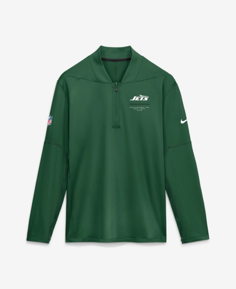 Men's Green New York Jets Sideline Logo Glory Midweight Dri-FIT Half-Zip Pullover