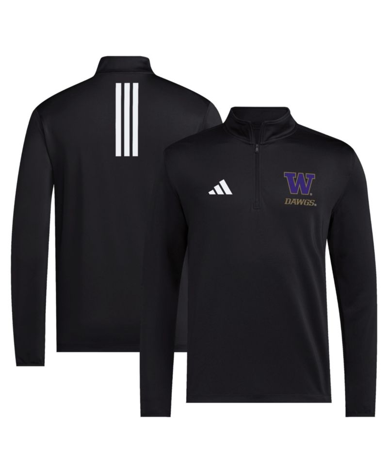 Men's Black Washington Huskies Dawgs Quarter-Zip Pullover Sweatshirts