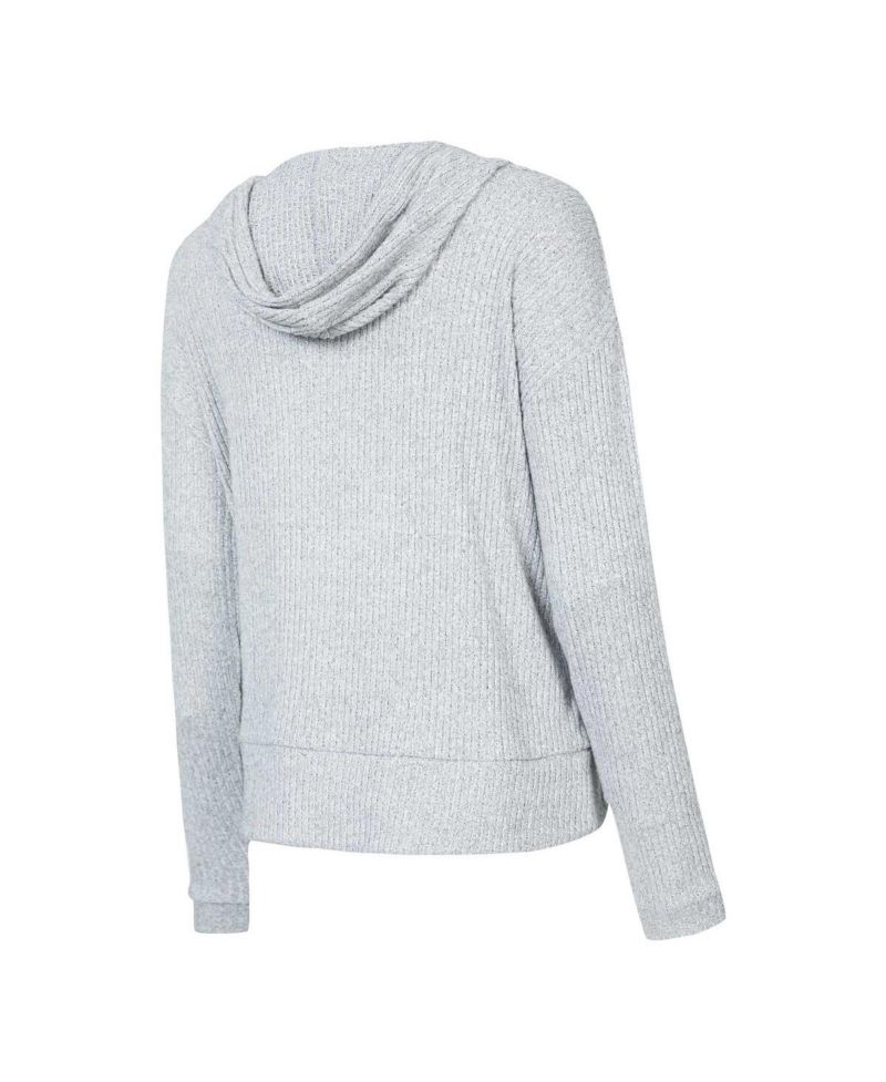 Women's Gray Miami Dolphins Juniper Long Sleeve Hoodie T-Shirt Shorts Set