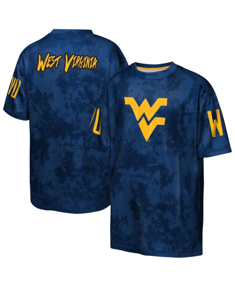 Big Boys and Girls Navy West Virginia Mountaineers Off-Side Sublimated T-Shirt