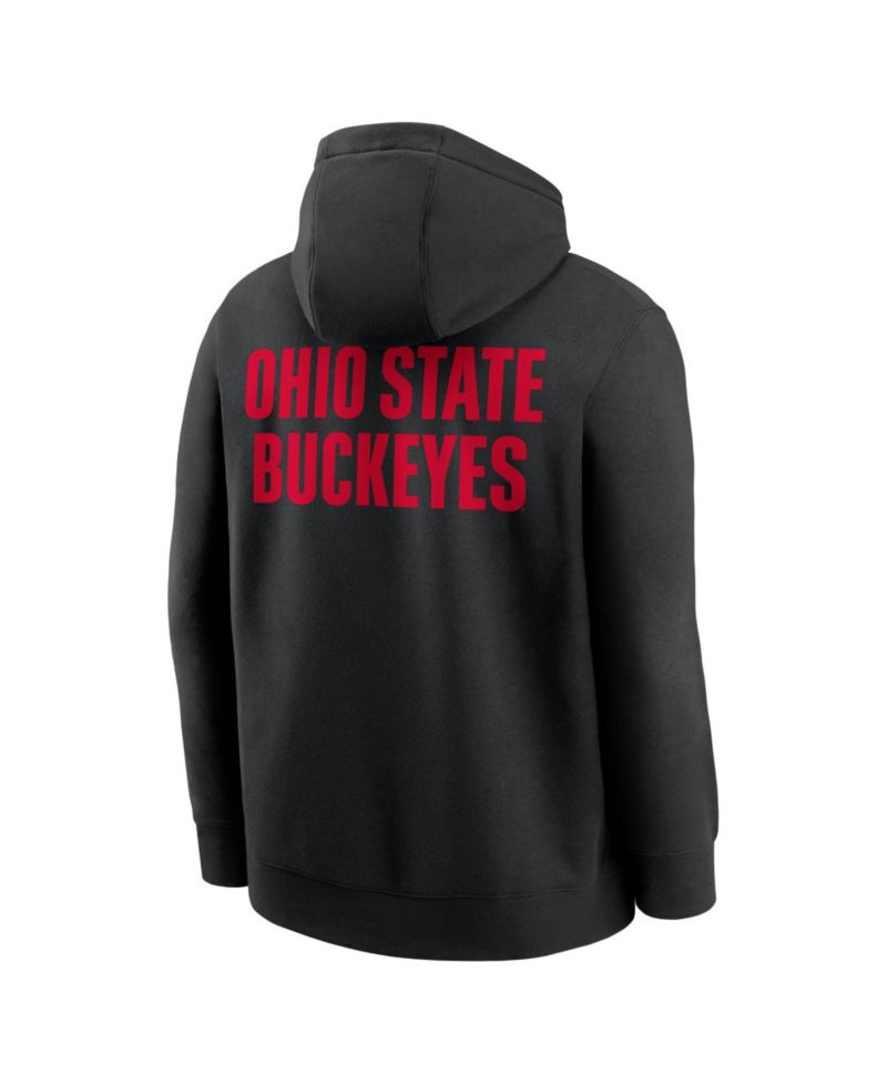 Men's Black Ohio State Buckeyes Basketball Two-Hit Club Fleece Pullover Hoodie