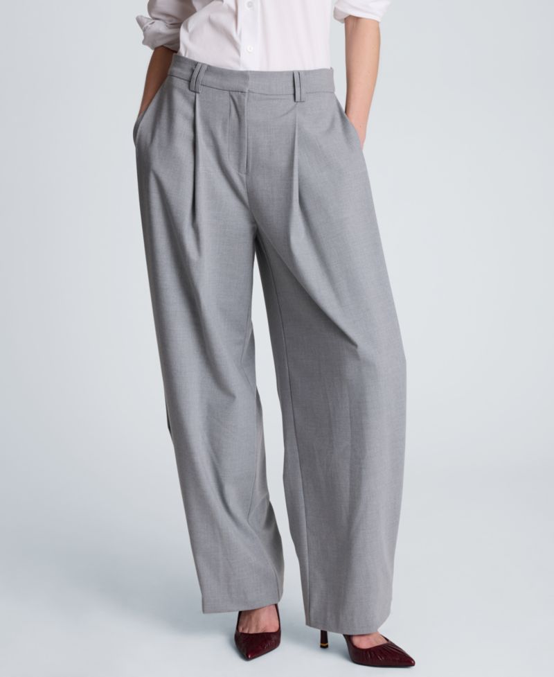 Women's High-Rise Accordion Side-Pleat Wide-Leg Pants