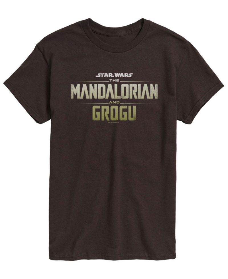 Men's The Mandalorian & Grogu Logo Vintage Faded Graphic T-Shirt