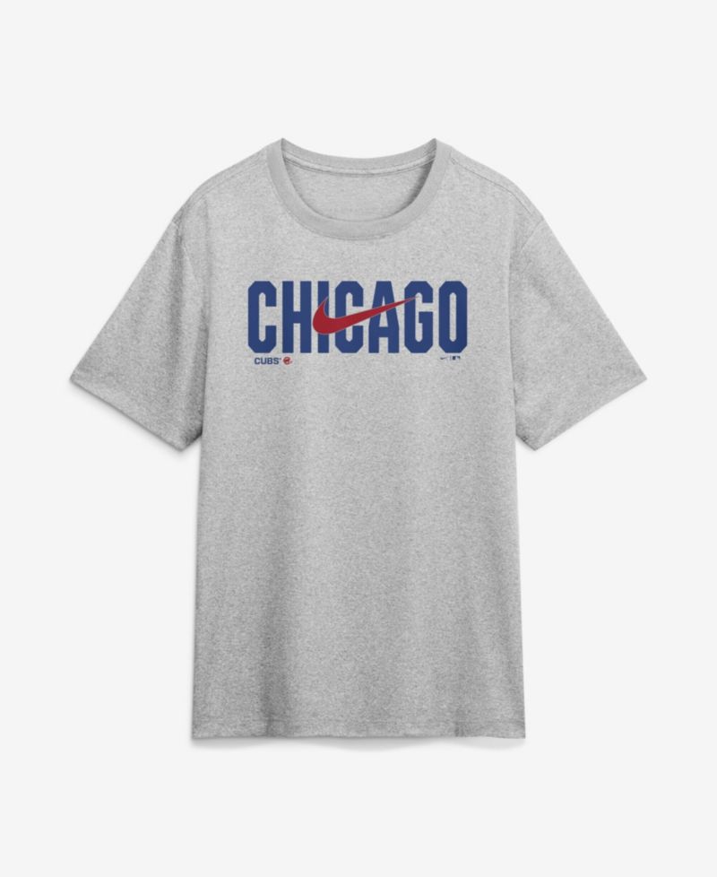 Men's Heather Gray Chicago Cubs Swoosh Legend Dri-FIT T-Shirt