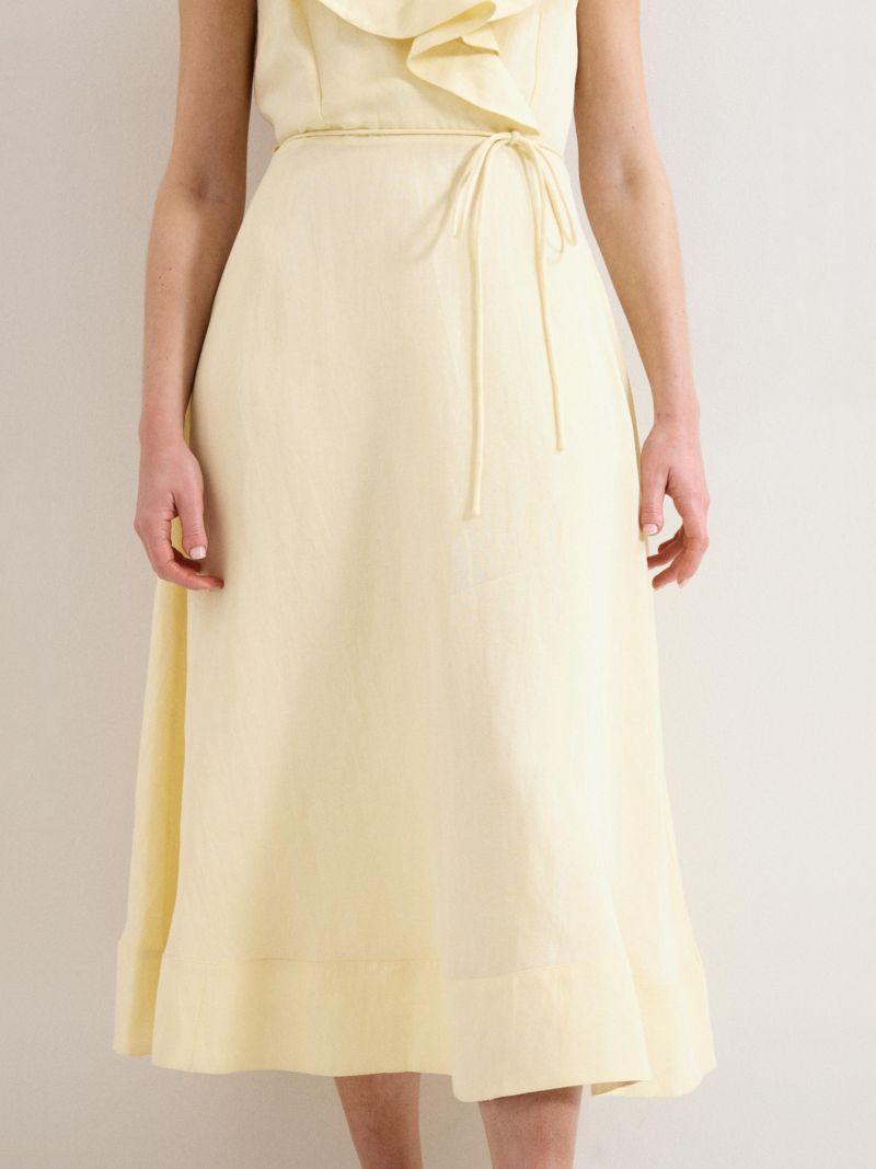 Women's Matilda Ruffle Linen Midi Dress