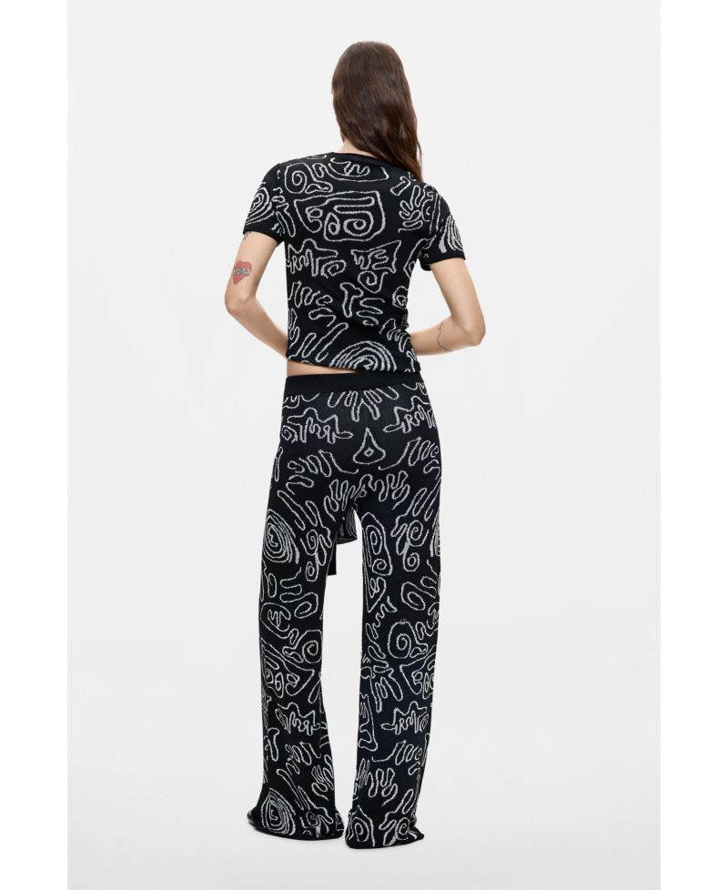 Women's Jacquard knit trousers