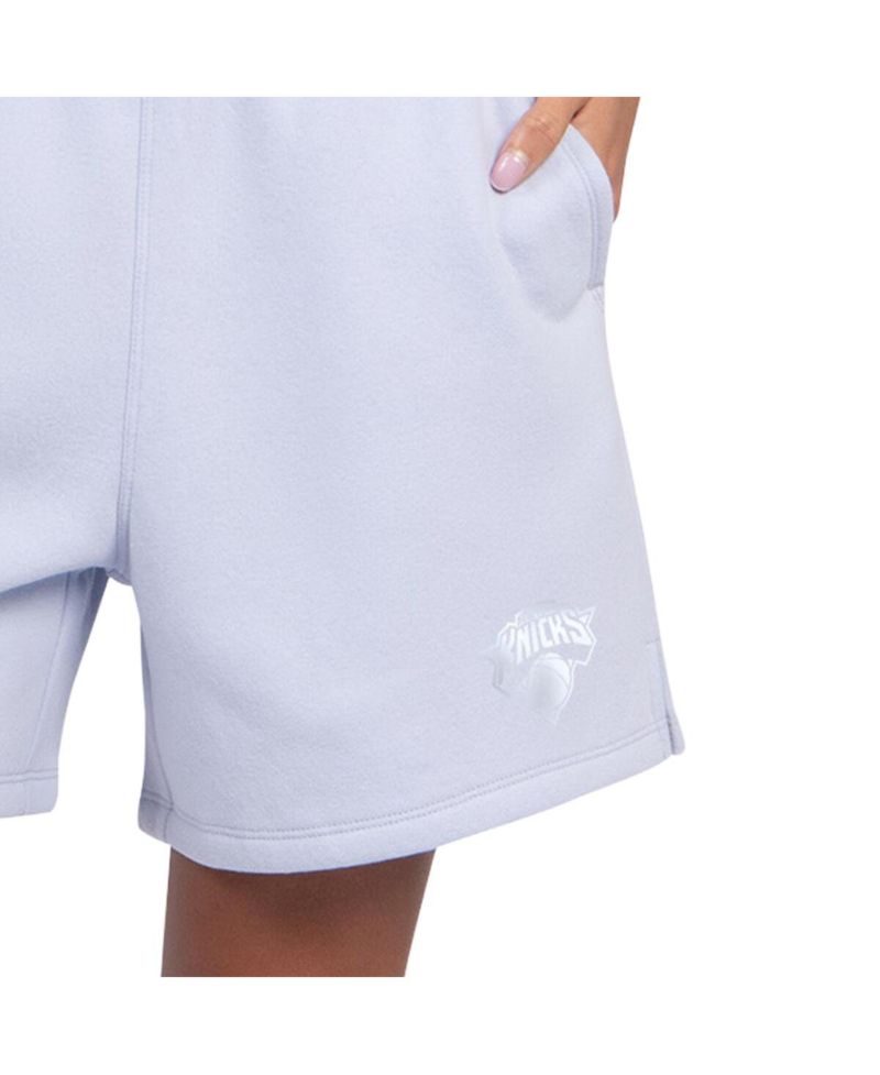 Women's Blue New York Knicks Pastel High Waisted Shorts