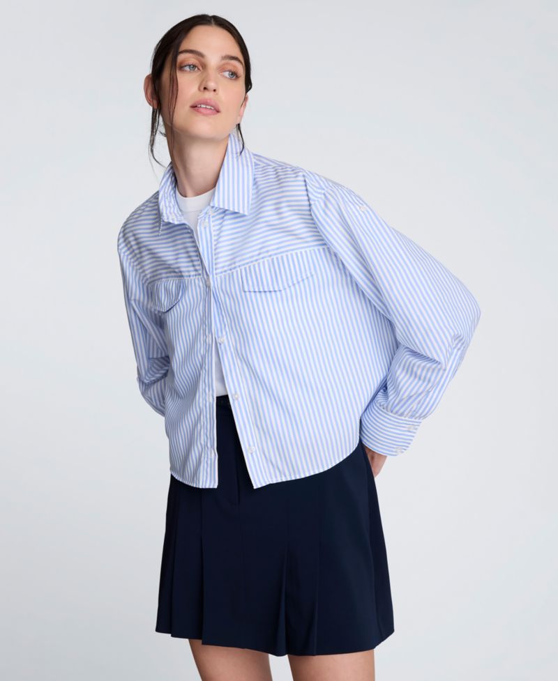 Women's Striped Boxy Cropped Top