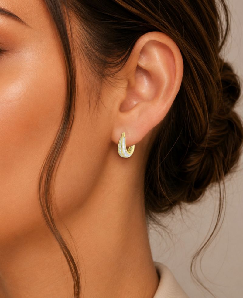 14k Gold-Plated Mixed Shape Hoop Earrings